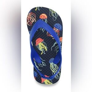 🔴 3/$12 Wonder Nation Navy Jellyfish Flip Flops! NWT! Size 11/12 Toddler!